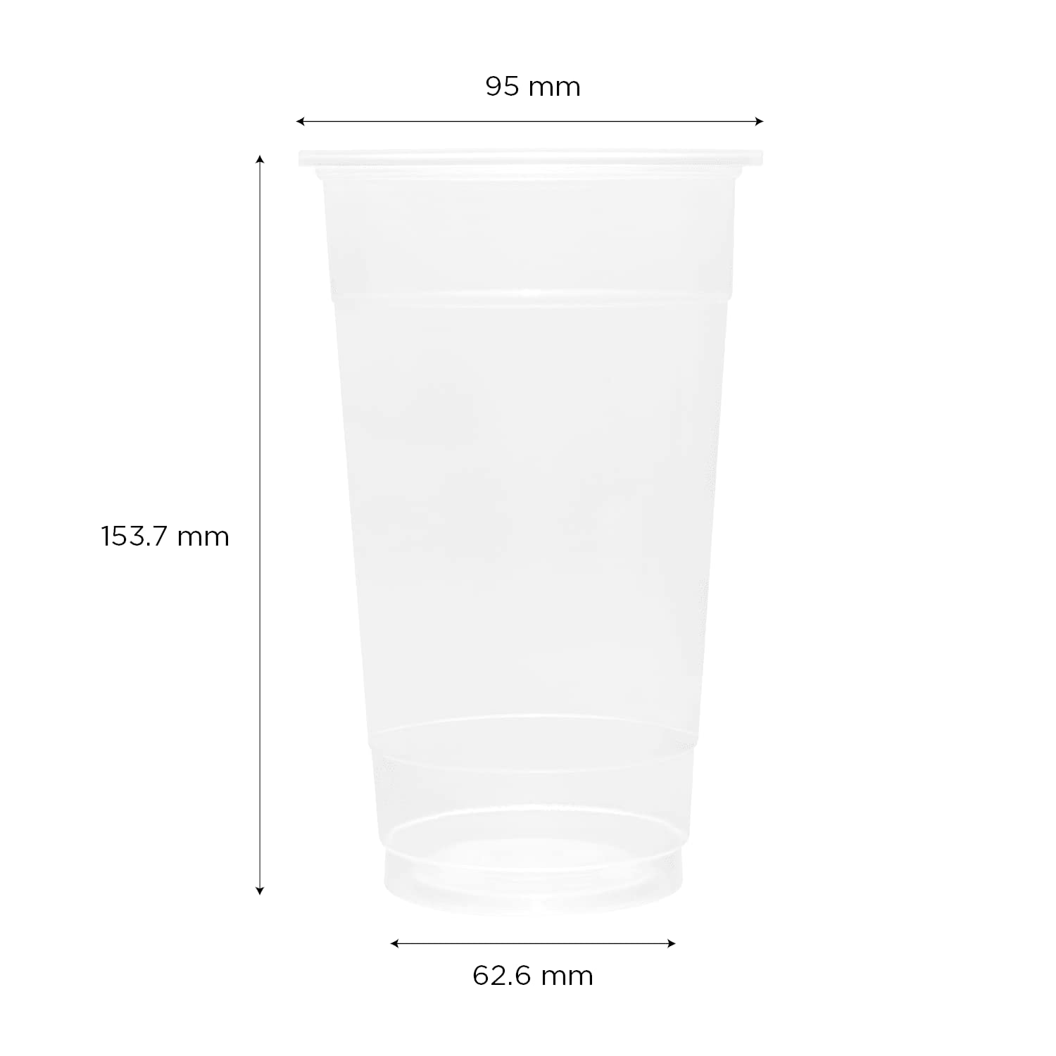 [1,000 ct] 24 oz Plastic U-Rim Cold Cups (95 mm), PP
