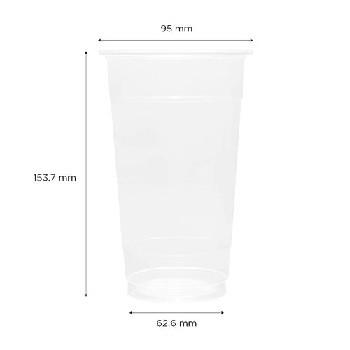 [1,000 ct] 24 oz Plastic U-Rim Cold Cups (95 mm), PP